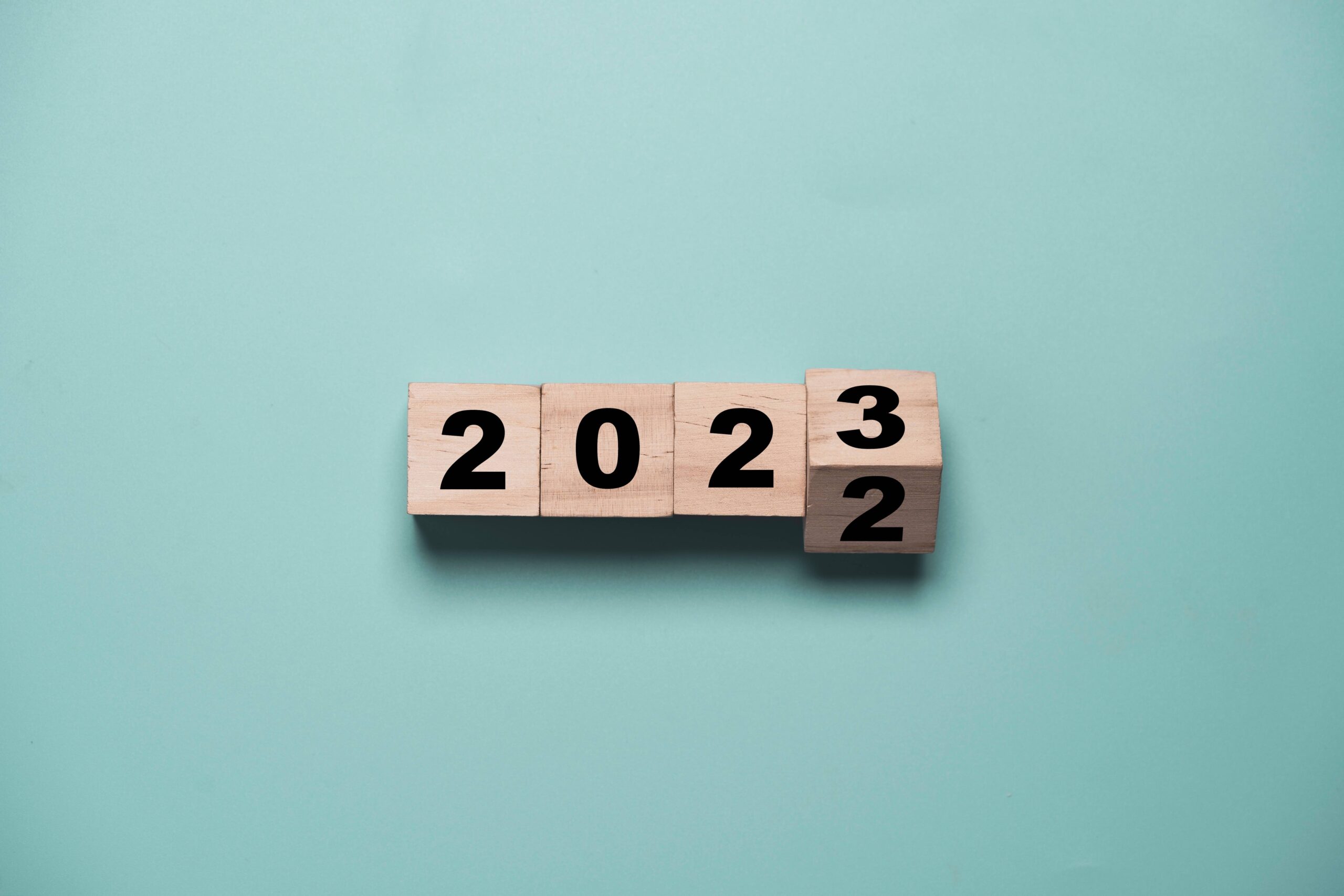 Blocks turning from 2022 to 2023